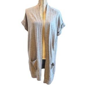 Vineyard Vines Gray Open Front Cardigan merino wool small with pockets